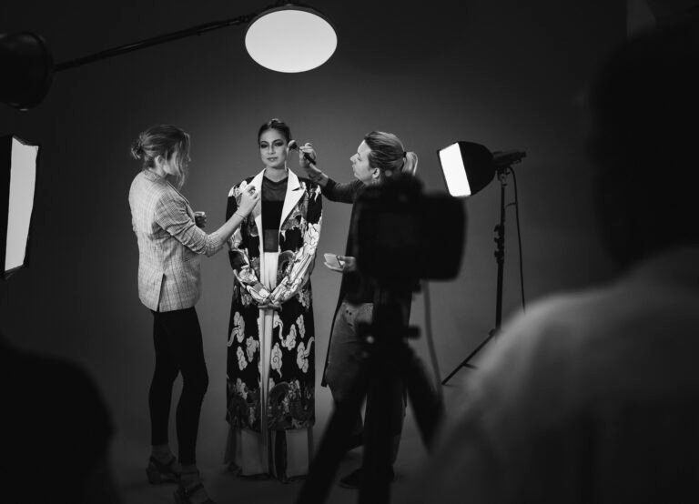 Artists doing touch ups for the model